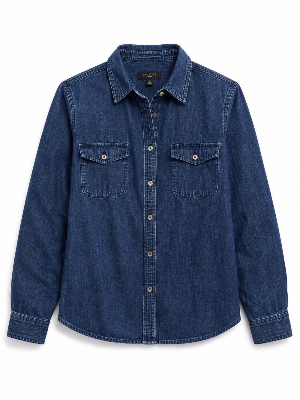 Talbots Dark Indigo Linen/Cotton Denim Shirt
